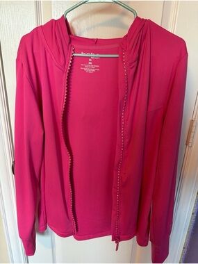 Y2K Bebe Sport Rhinestone Hot Pink Zip Up Jacket